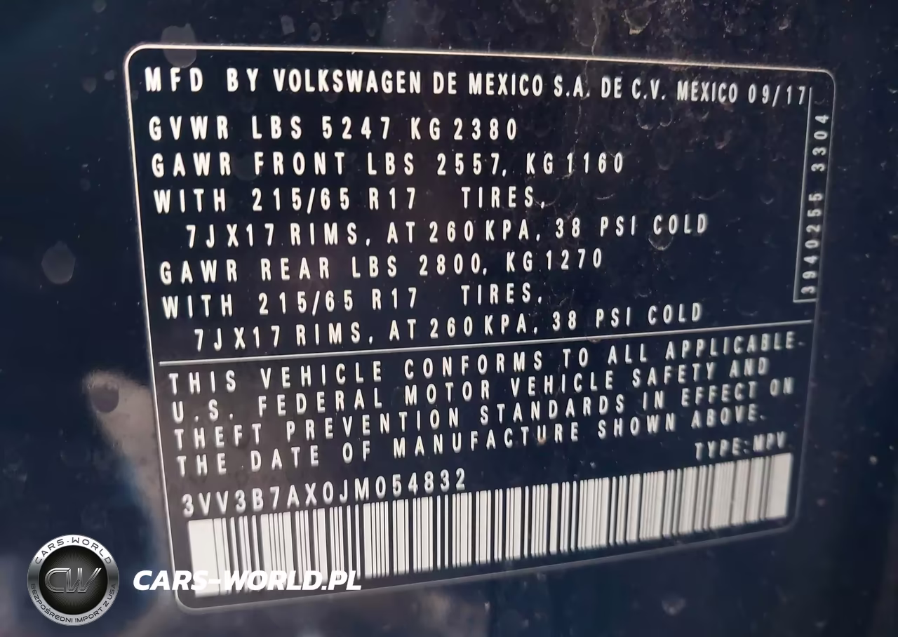 2018 Volkswagen Tiguan 2.0T Se-2.0T Sel VIN:3VV3B7AX0JM054832 - 9