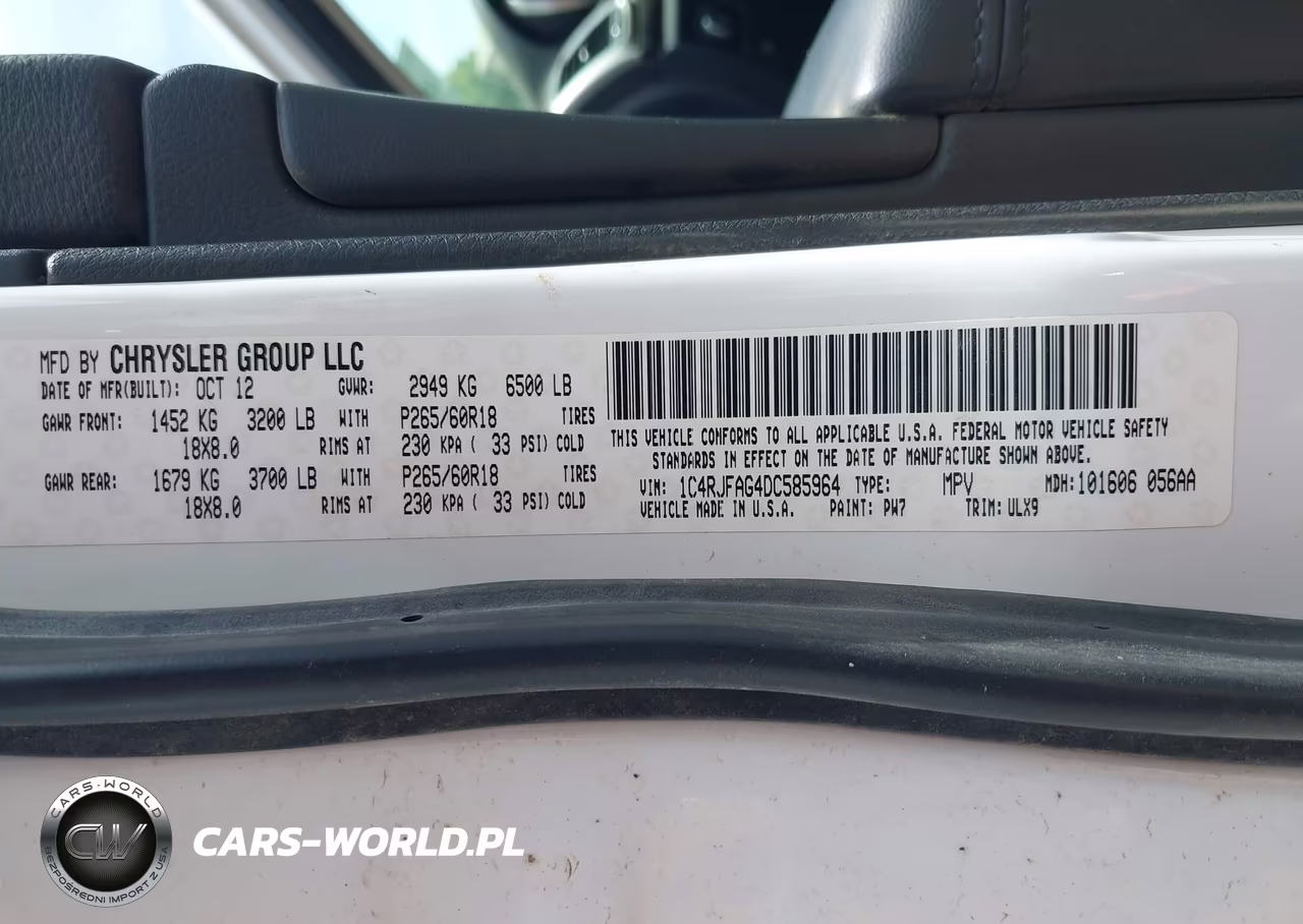 2013 Jeep Grand Cherokee Laredo VIN:1C4RJFAG4DC585964 - 9