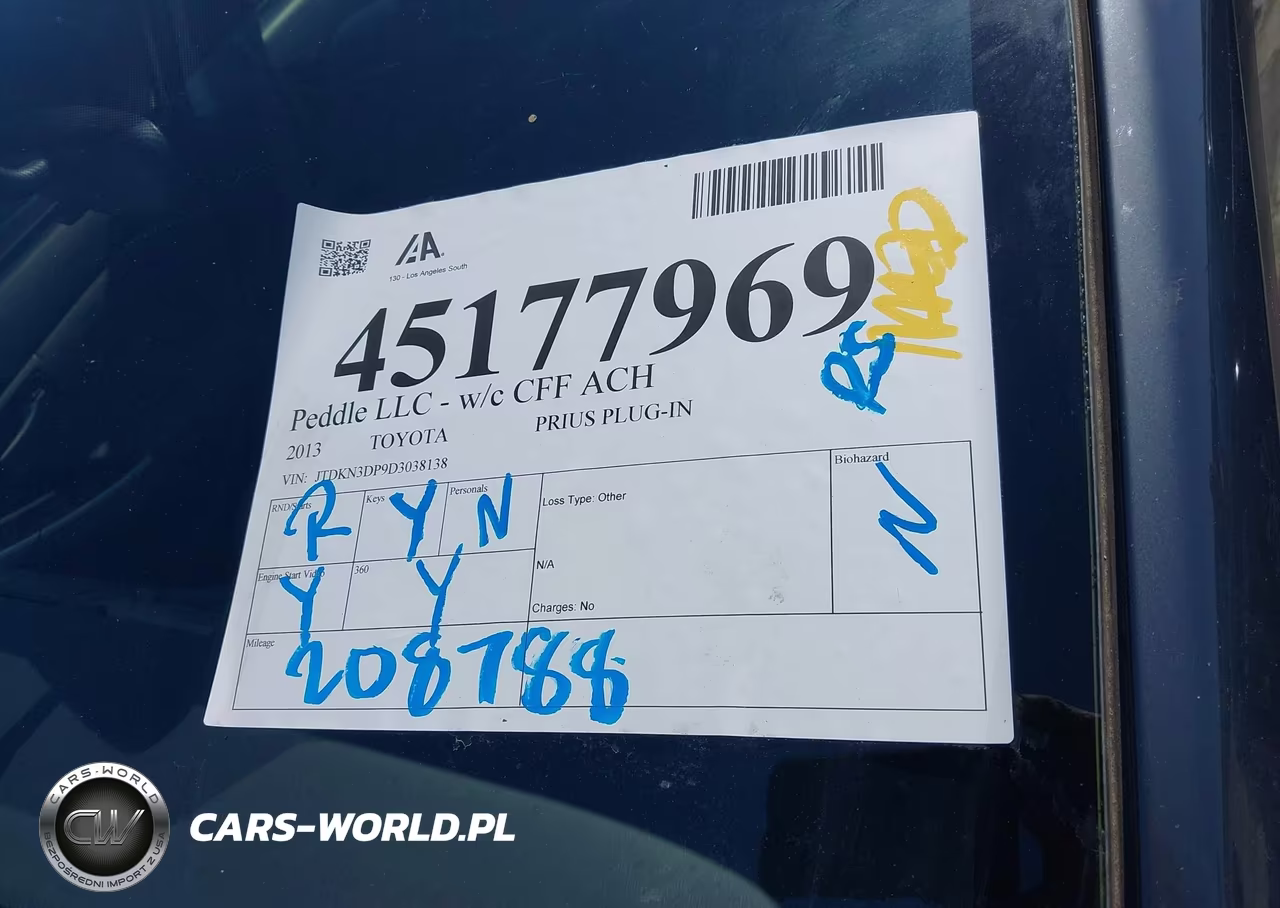 2013 Toyota Prius Plug-In VIN:JTDKN3DP9D3038138 - 17