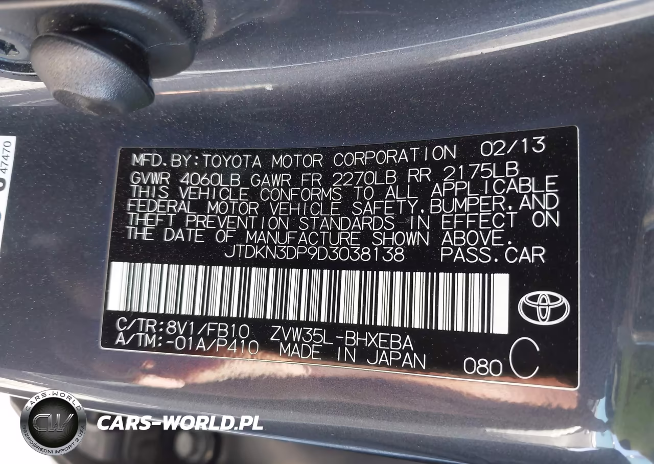 2013 Toyota Prius Plug-In VIN:JTDKN3DP9D3038138 - 9