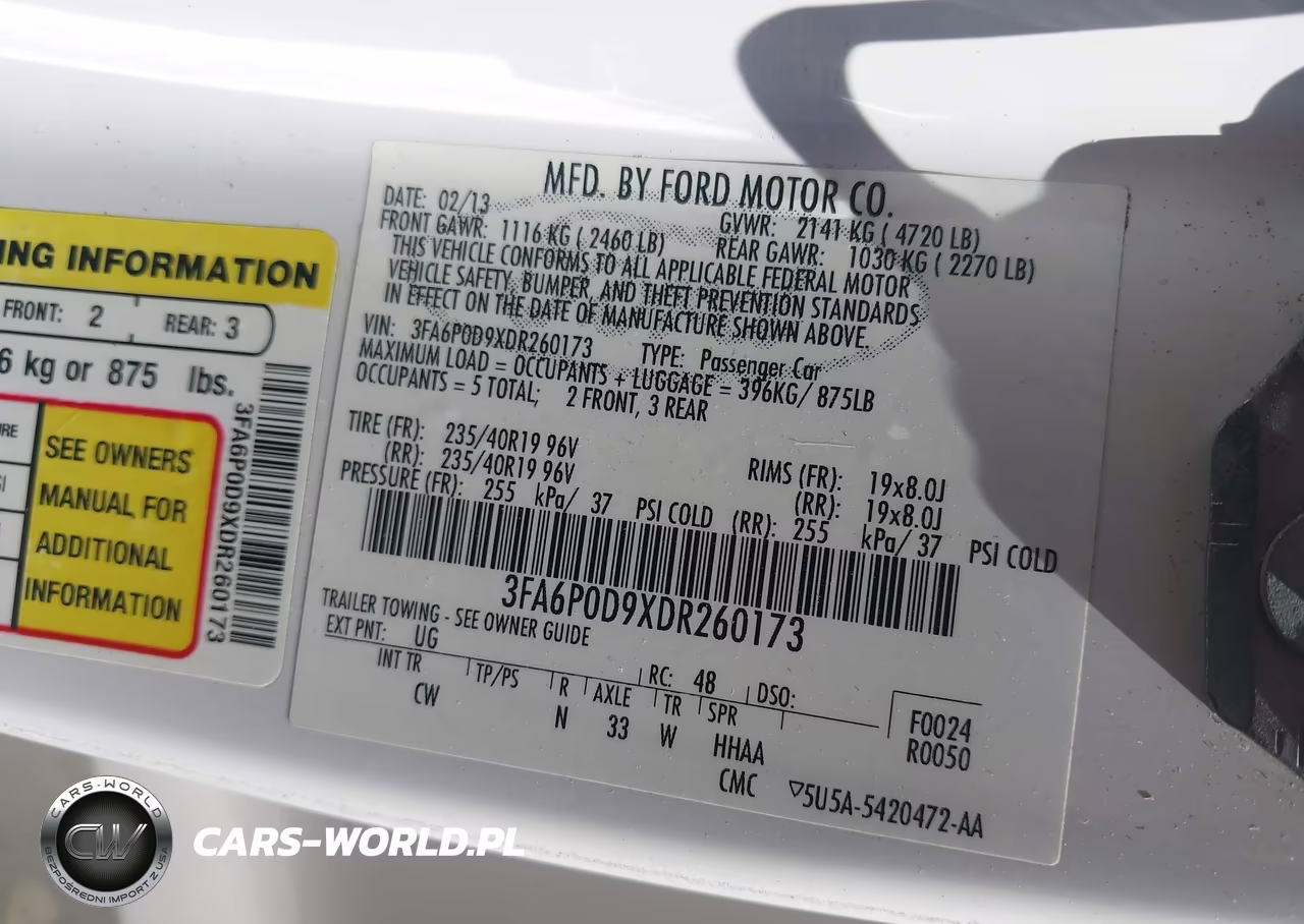 2013 Ford Fusion Titanium VIN:3FA6P0D9XDR260173 - 9