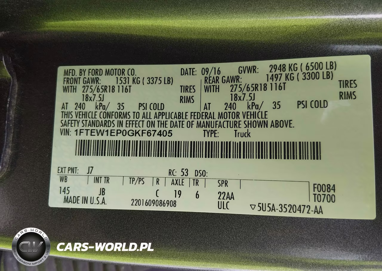 2016 Ford F-150 Xlt VIN:1FTEW1EP0GKF67405 - 8