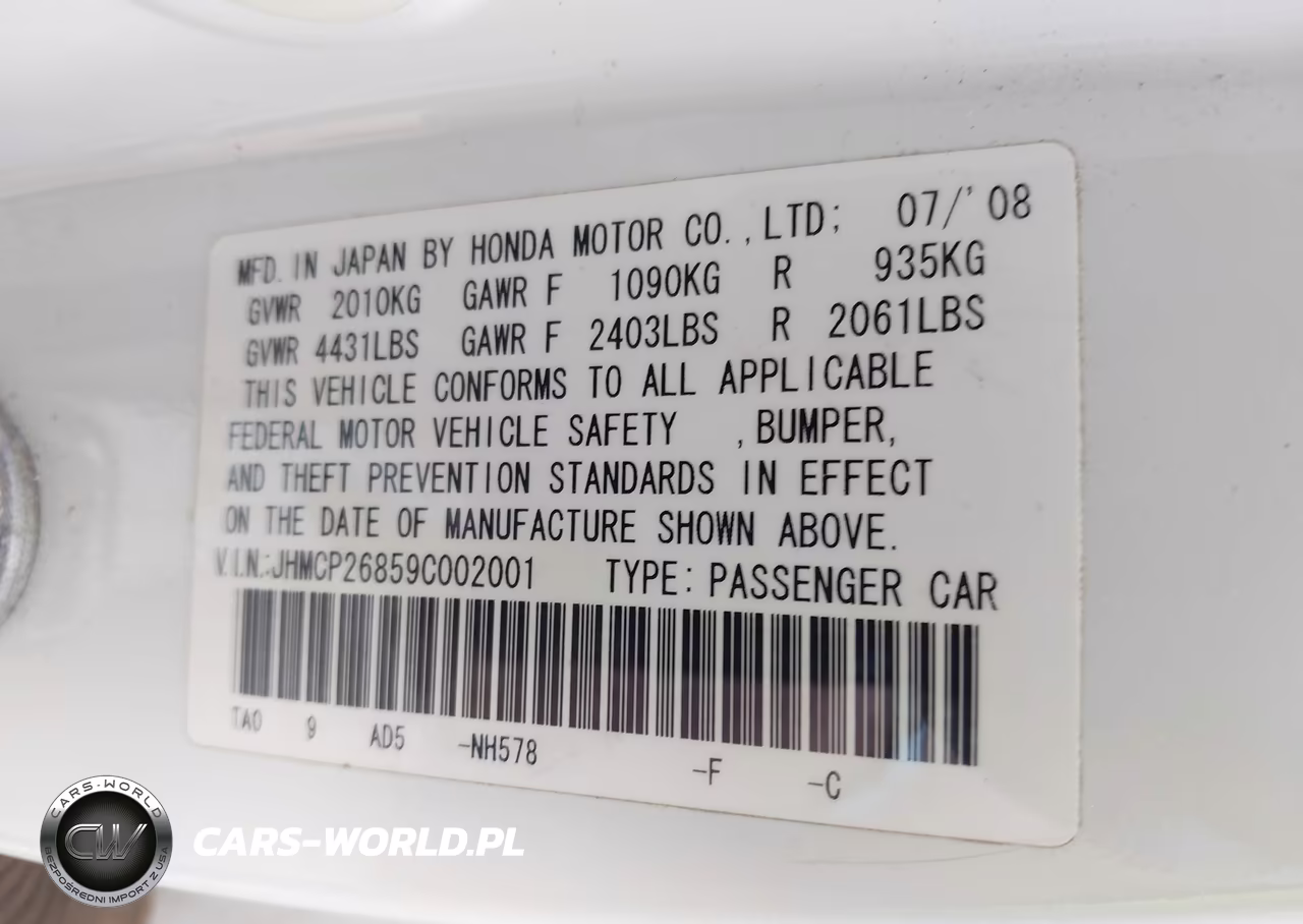 2009 Honda Accord 2.4 Ex-L VIN:JHMCP26859C002001 - 9