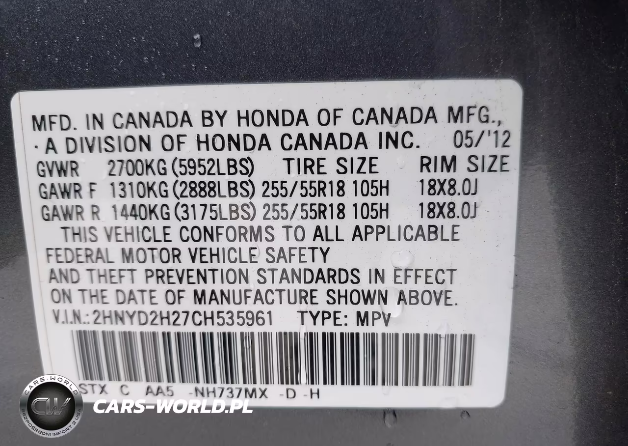 2012 Acura Mdx VIN:2HNYD2H27CH535961 - 9
