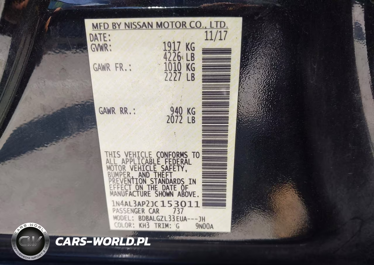2018 Nissan Altima 2.5 S VIN:1N4AL3AP2JC153011 - 9