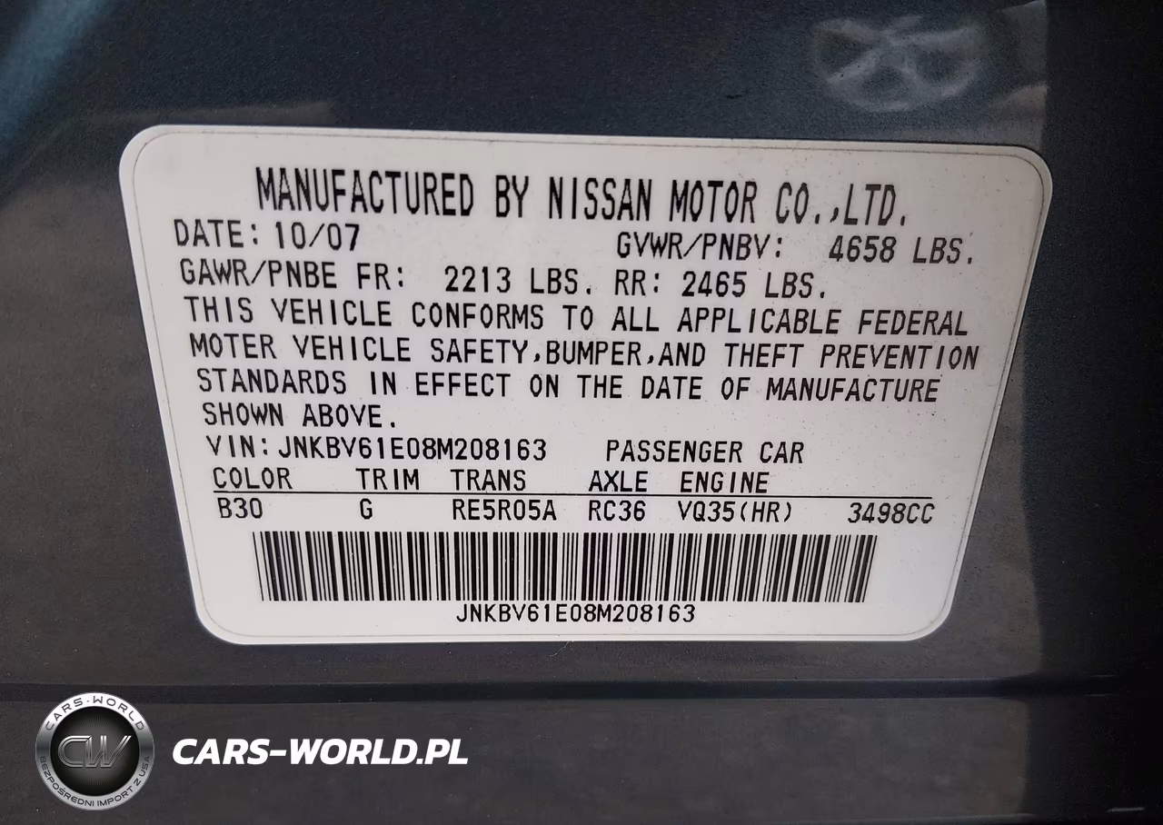 2008 Infiniti G35 Journey VIN:JNKBV61E08M208163 - 9