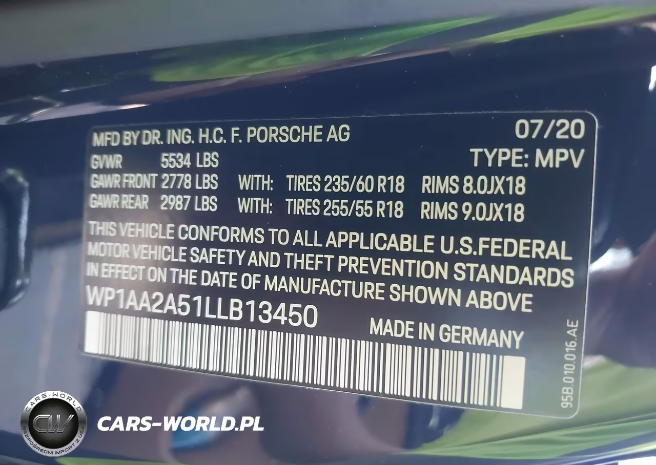 2020 Porsche Macan VIN:WP1AA2A51LLB13450 - 9