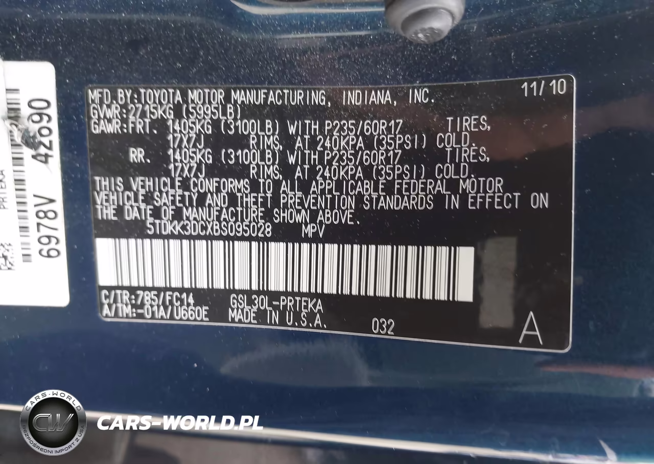 2011 Toyota Sienna Le V6 VIN:5TDKK3DCXBS095028 - 9