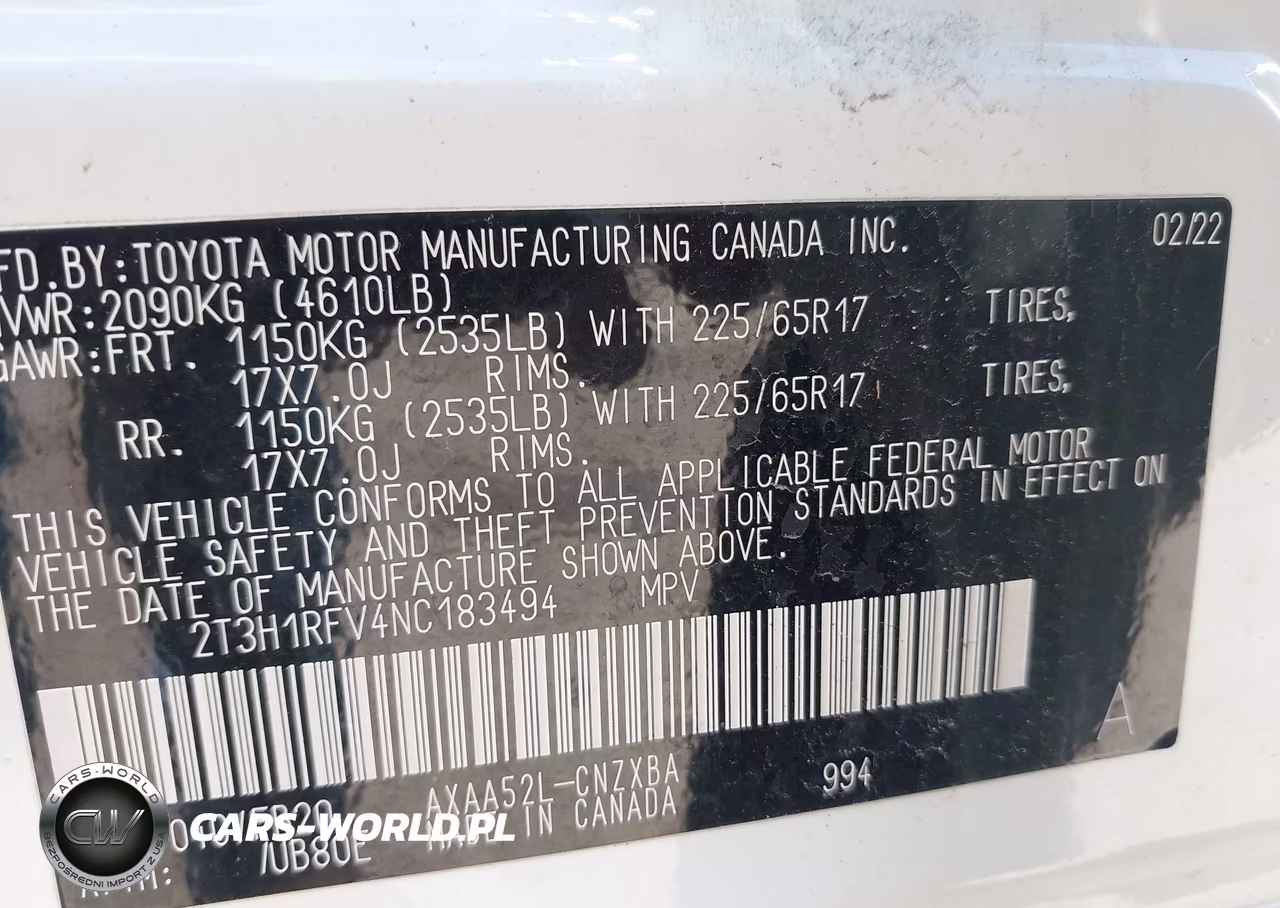 2022 Toyota Rav4 Le VIN:2T3H1RFV4NC183494 - 9