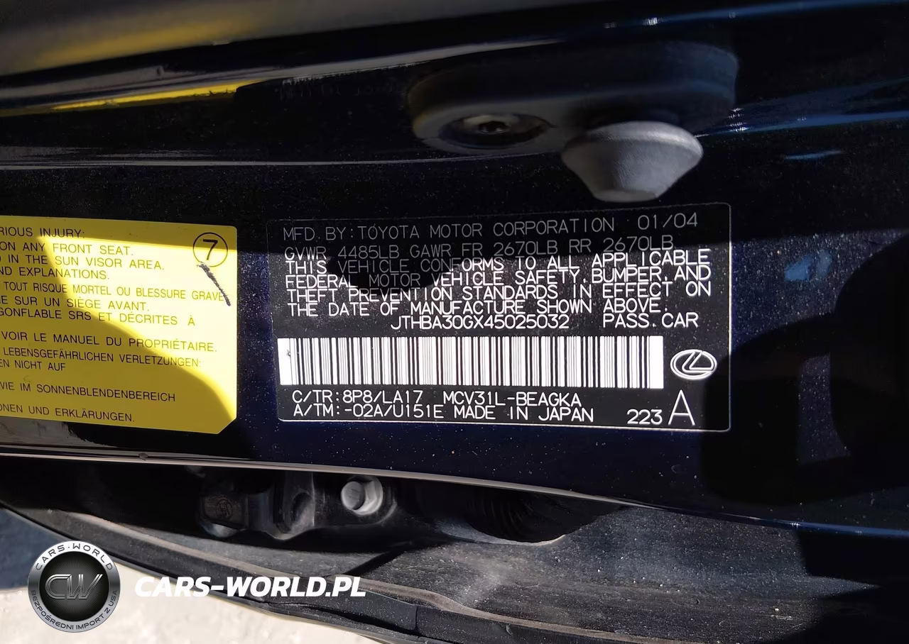 2004 Lexus Es 330 VIN:JTHBA30GX45025032 - 9