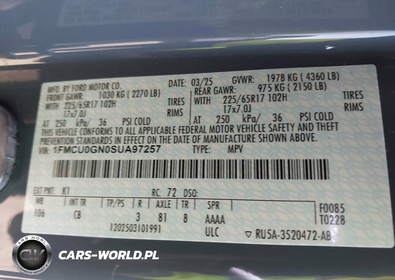 2025 Ford Escape Active VIN:1FMCU0GN0SUA97257 - 9
