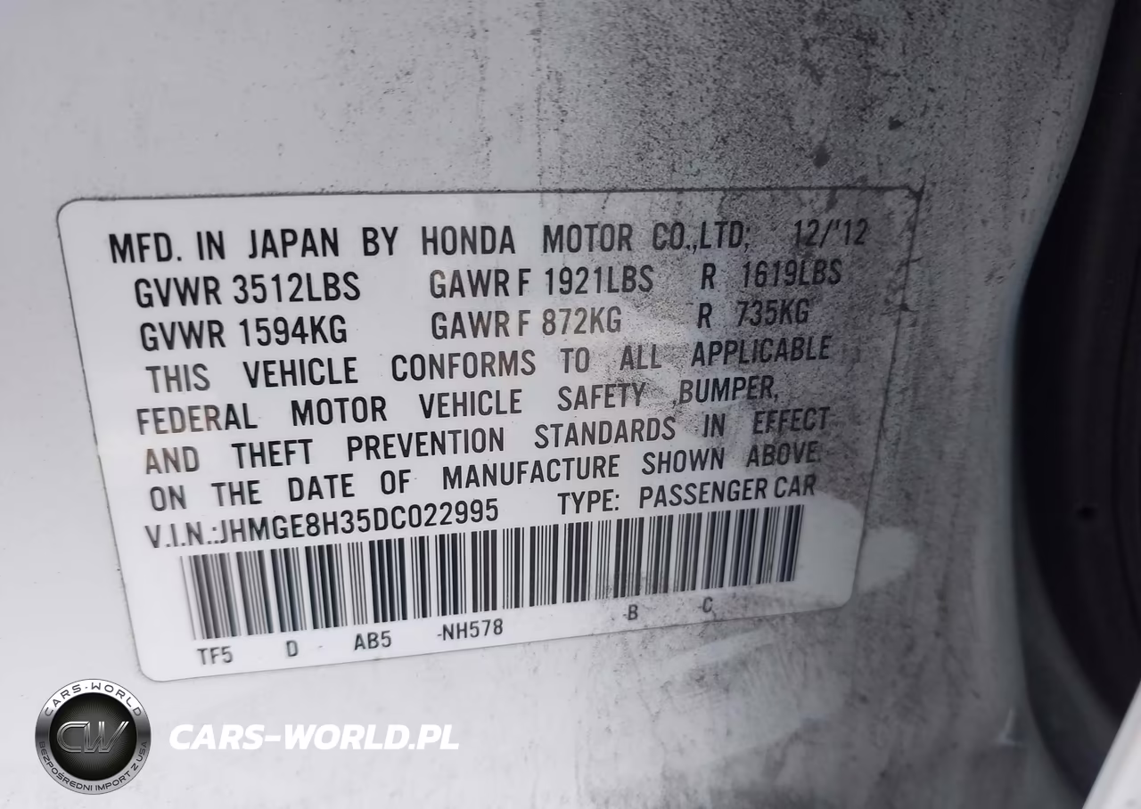 2013 Honda Fit VIN:JHMGE8H35DC022995 - 9