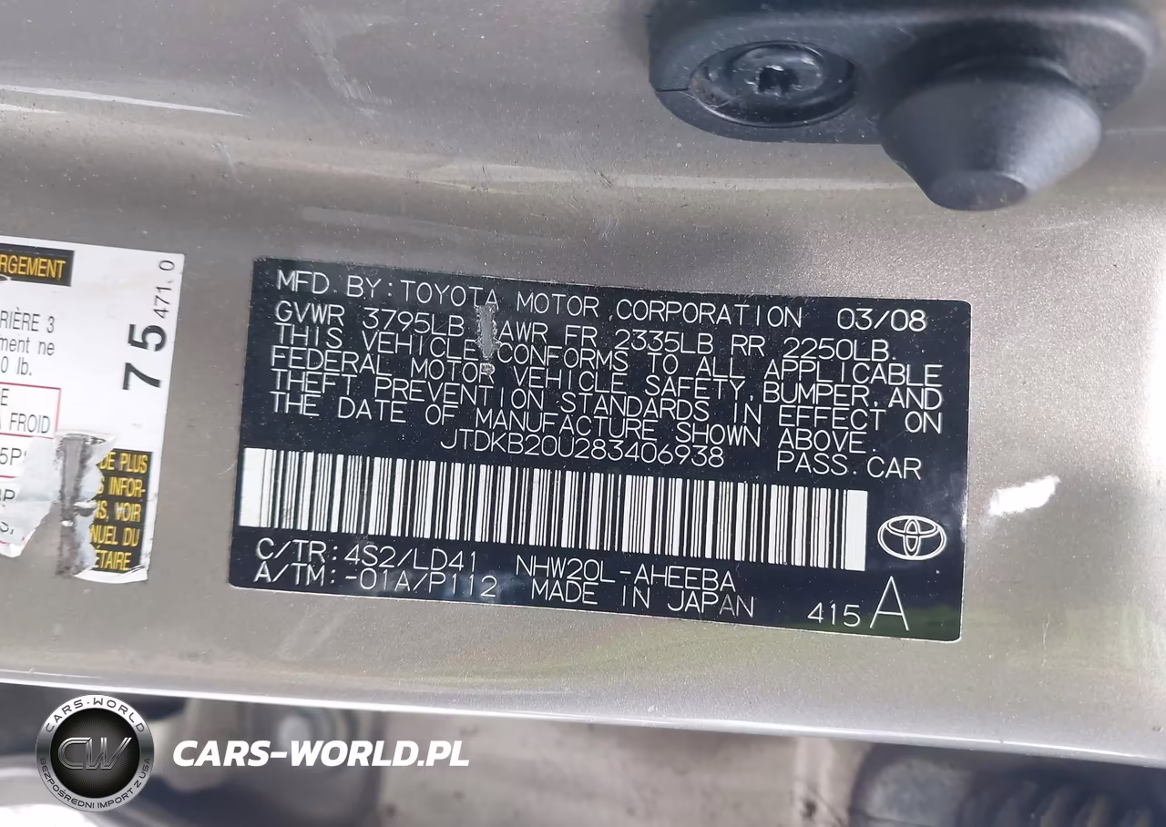 2008 Toyota Prius VIN:JTDKB20U283406938 - 9