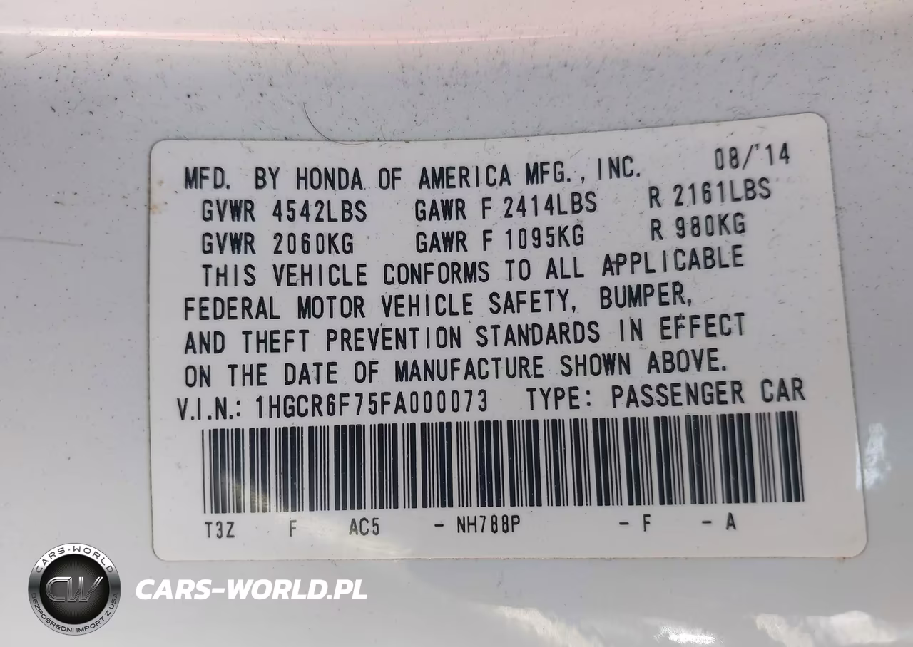2015 Honda Accord Hybrid Touring VIN:1HGCR6F75FA000073 - 9
