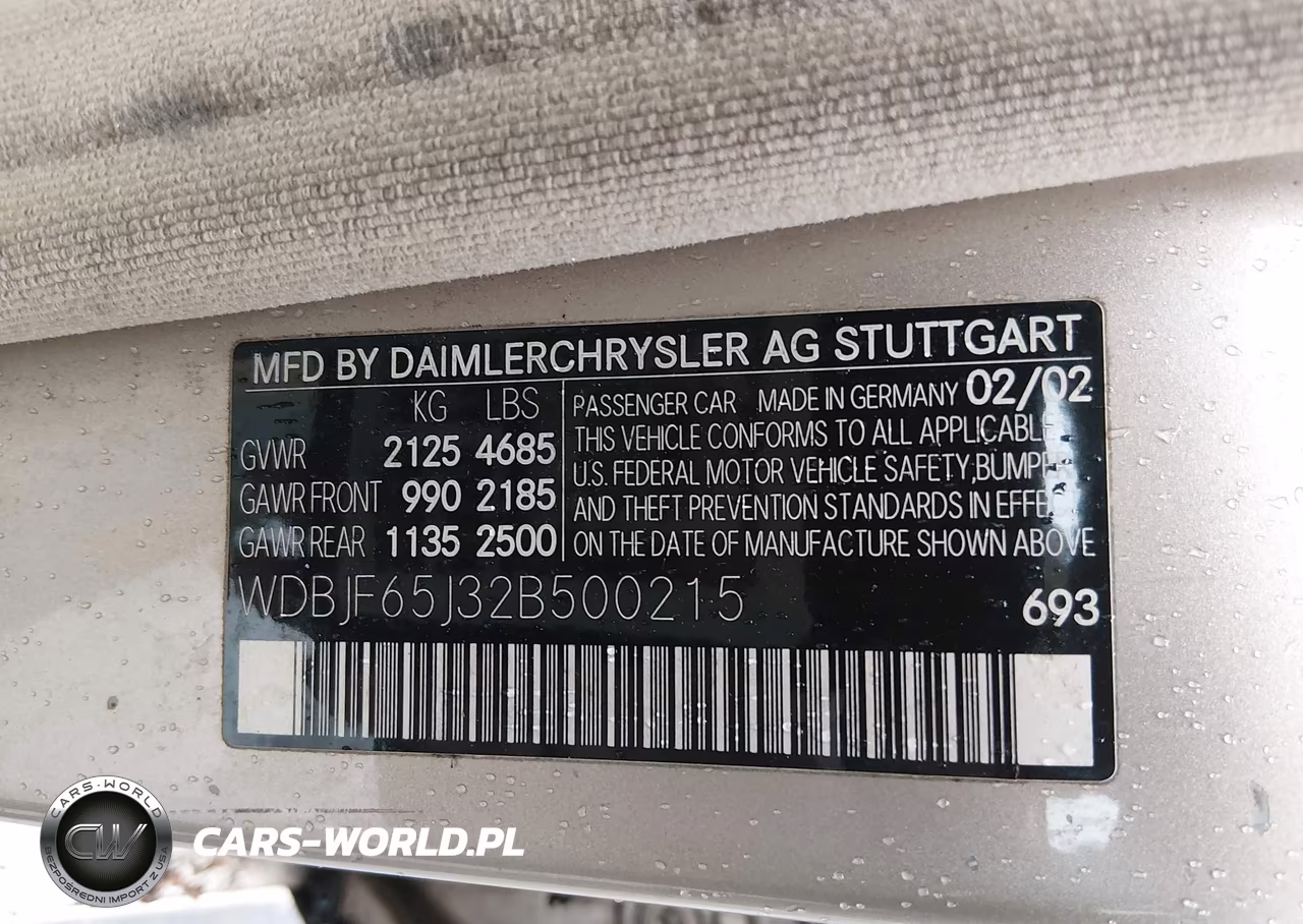 2002 Mercedes-Benz E 320 Special Edition VIN:WDBJF65J32B500215 - 9