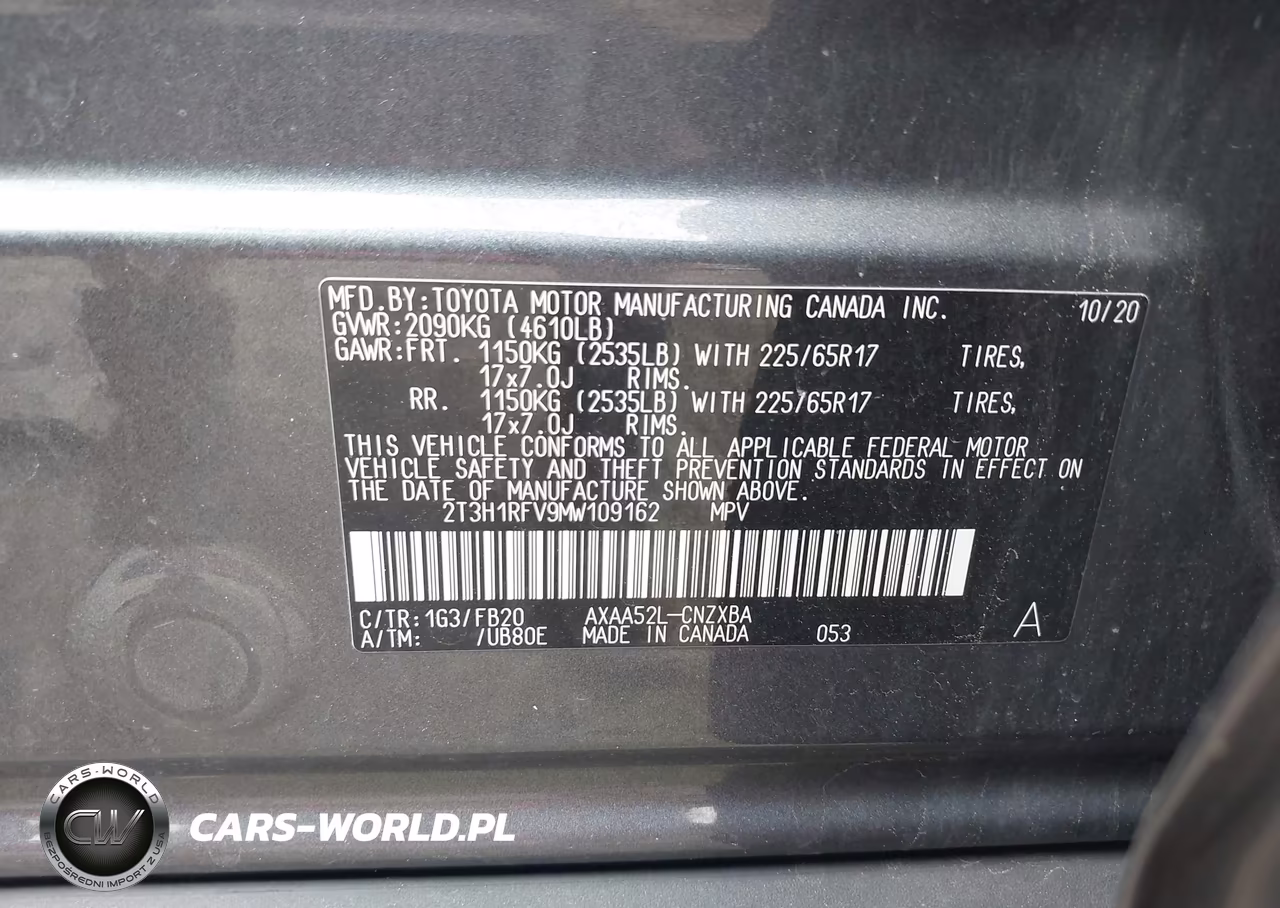 2021 Toyota Rav4 Le VIN:2T3H1RFV9MW109162 - 9