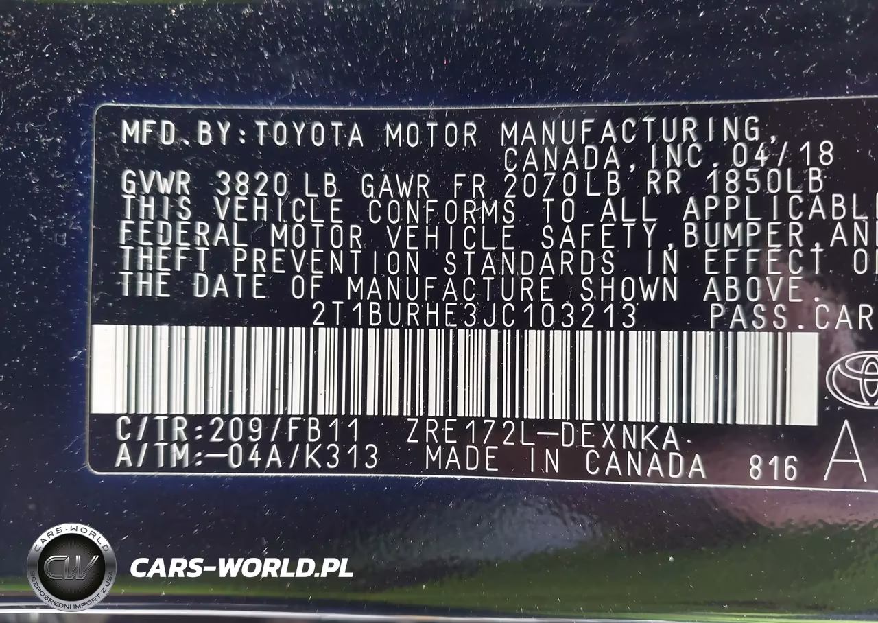 2018 Toyota Corolla Le VIN:2T1BURHE3JC103213 - 9