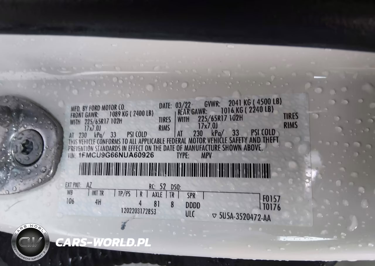 2022 Ford Escape Se VIN:1FMCU9G66NUA60926 - 4
