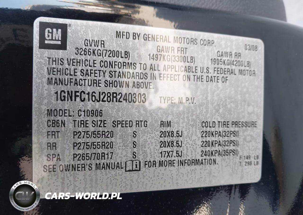 2008 Chevrolet Suburban 1500 Ltz VIN:1GNFC16J28R240303 - 9