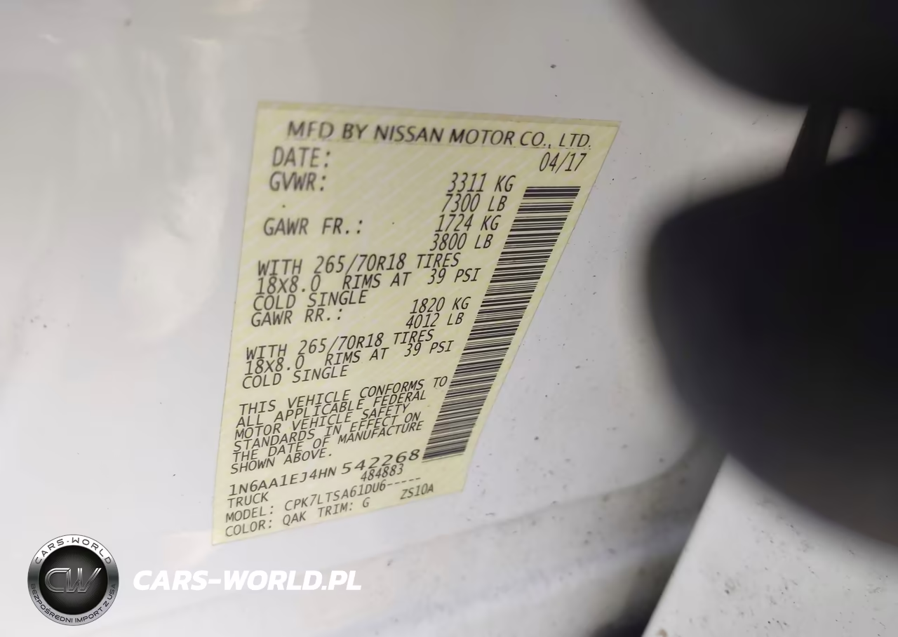 2017 Nissan Titan Sv VIN:1N6AA1EJ4HN542268 - 9