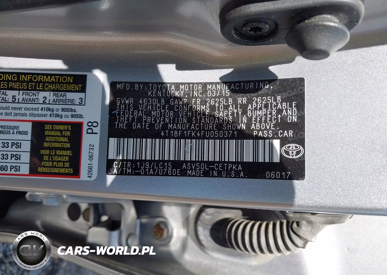2015 Toyota Camry Xse VIN:4T1BF1FK4FU050371 - 8