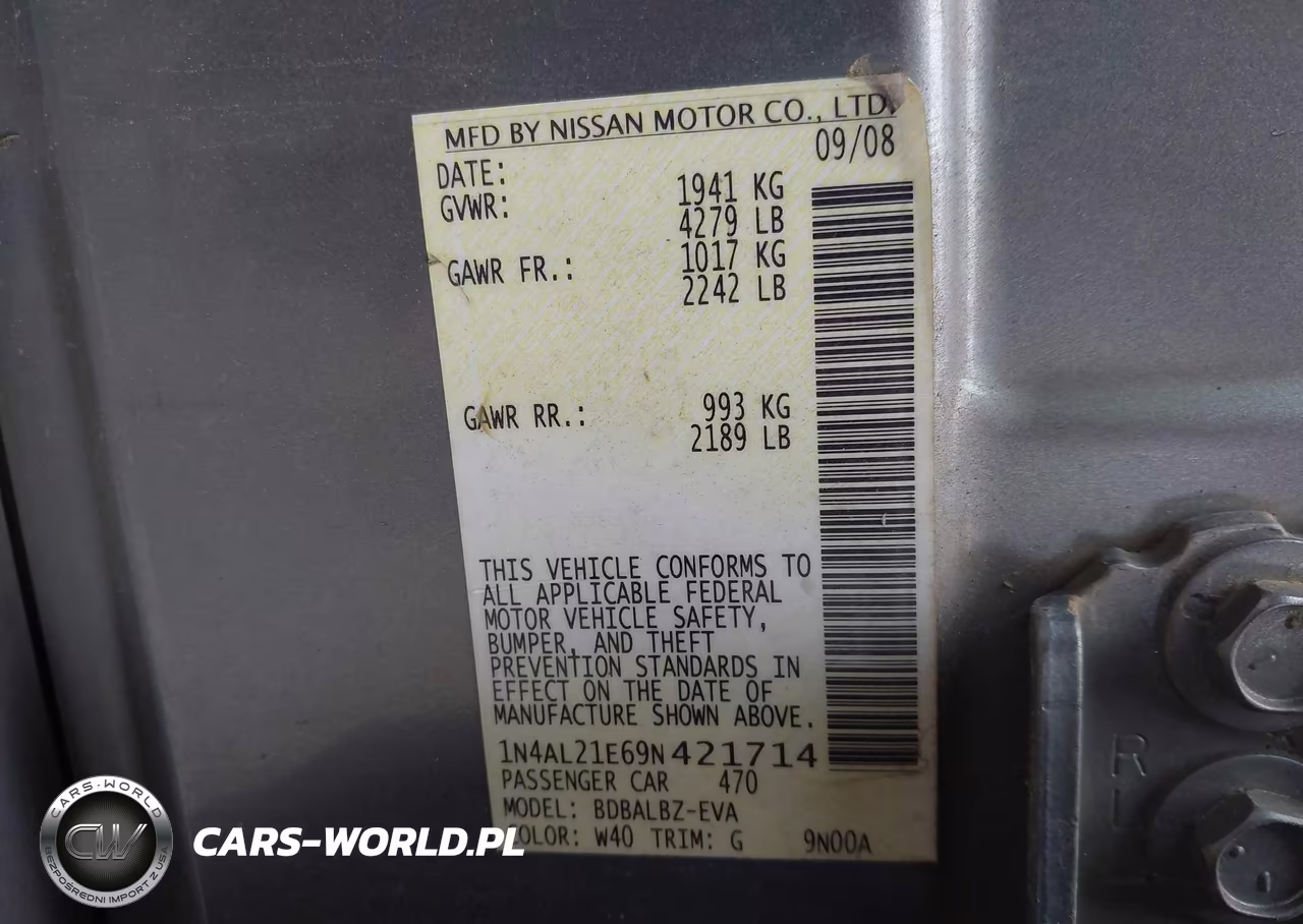 2009 Nissan Altima 2.5 S VIN:1N4AL21E69N421714 - 9