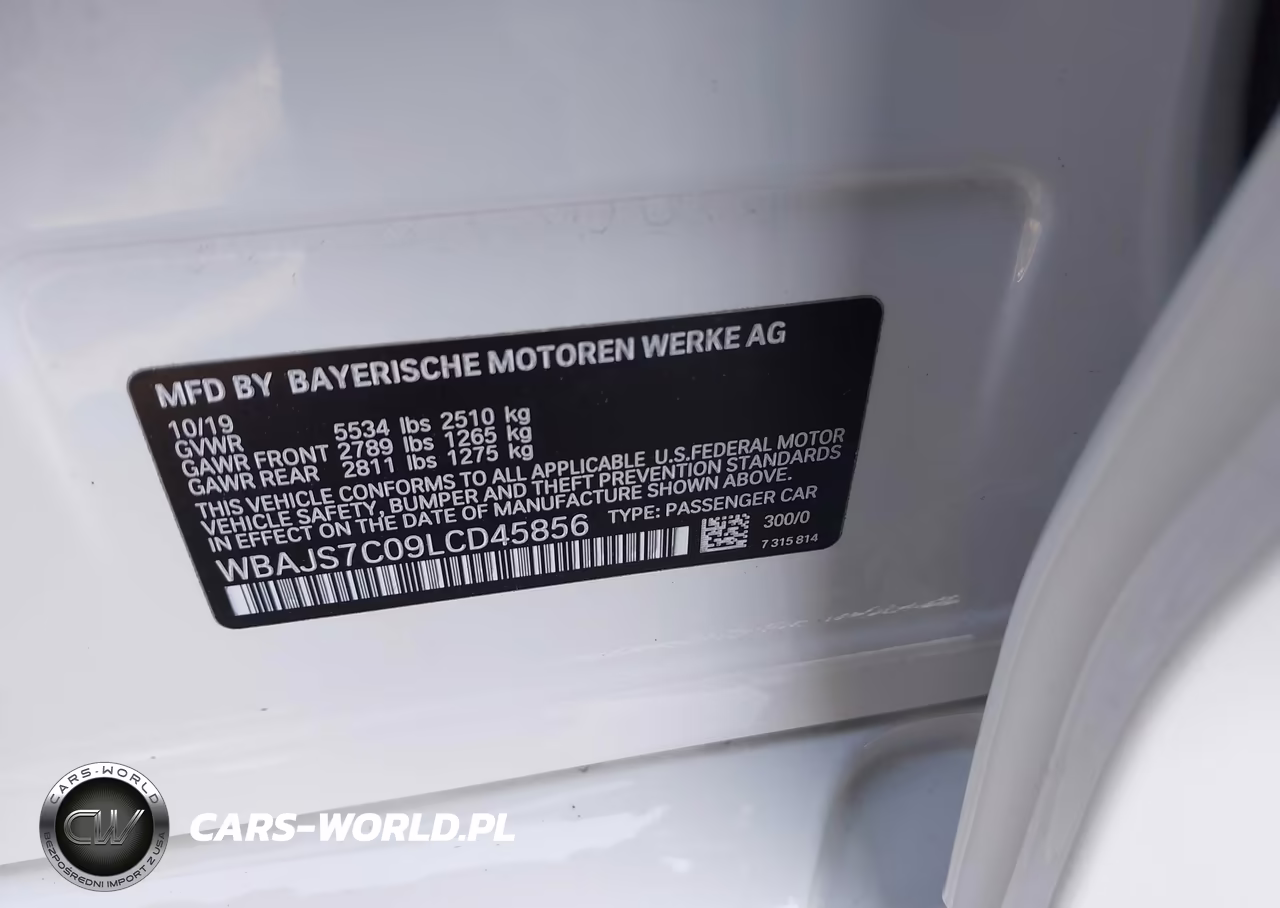 2020 BMW M550I xDrive VIN:WBAJS7C09LCD45856 - 9