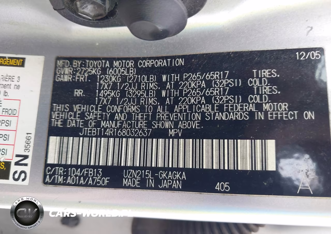 2006 Toyota 4Runner Sr5 Sport V8 VIN:JTEBT14R168032637 - 9