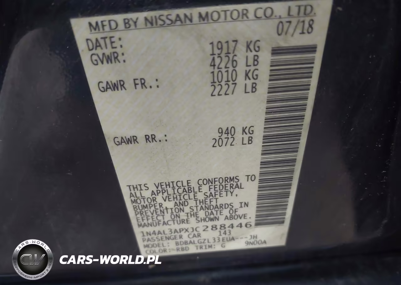 2018 Nissan Altima 2.5 S VIN:1N4AL3APXJC288446 - 9