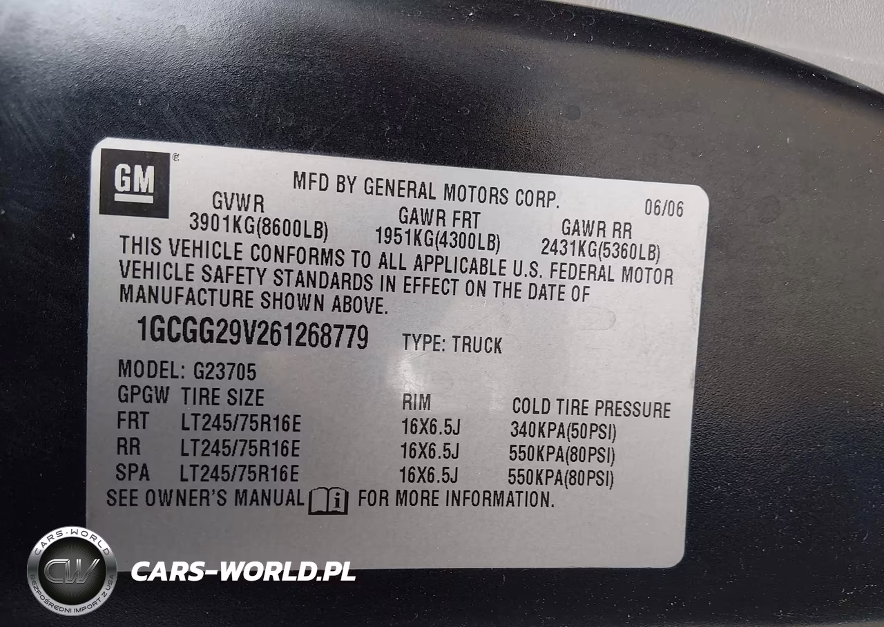 2006 Chevrolet Express Work Van VIN:1GCGG29V261268779 - 9
