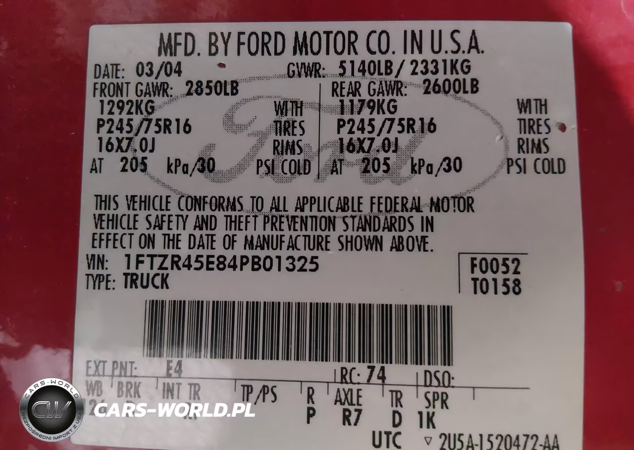 2004 Ford Ranger Edge-Tremor-Xlt VIN:1FTZR45E84PB01325 - 9