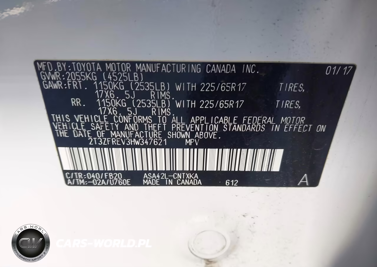 2017 Toyota Rav4 Le VIN:2T3ZFREV3HW347621 - 9
