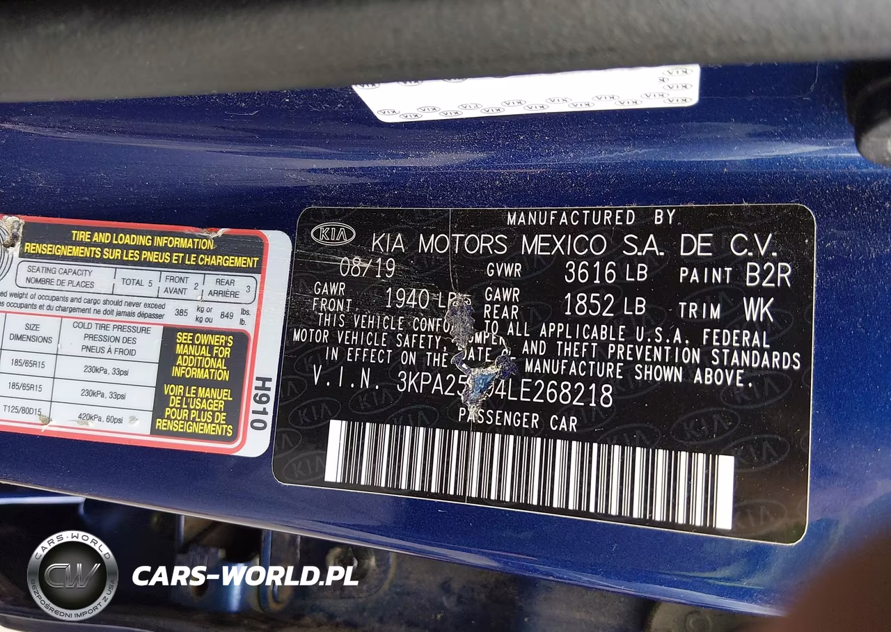 2020 Kia Rio 5-Door S VIN:3KPA25AD4LE268218 - 9