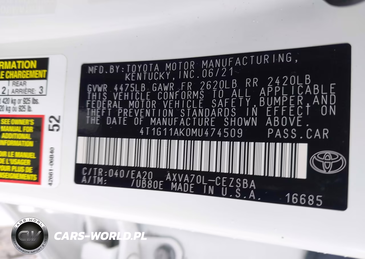 2021 Toyota Camry Se VIN:4T1G11AK0MU474509 - 9
