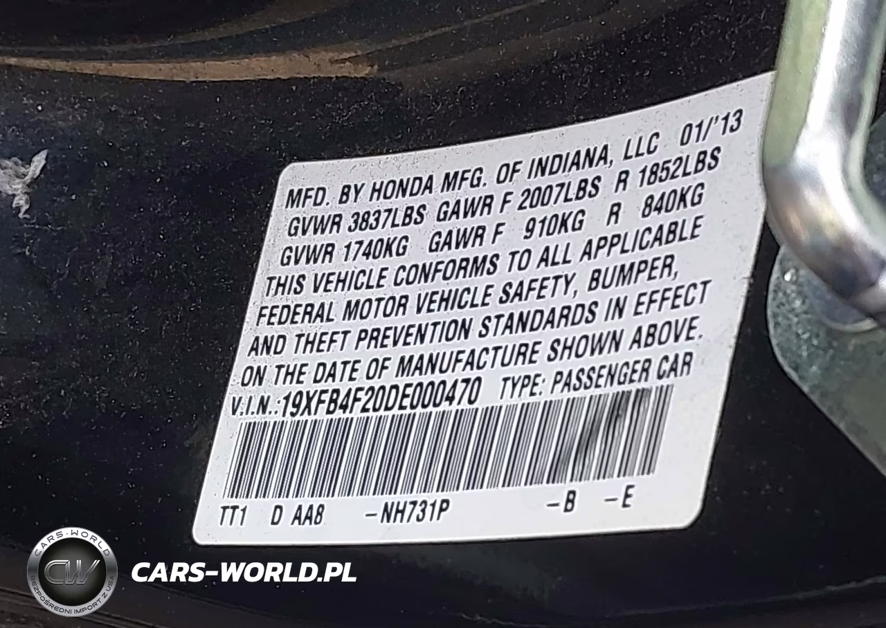2013 Honda Civic Hybrid VIN:19XFB4F20DE000470 - 9