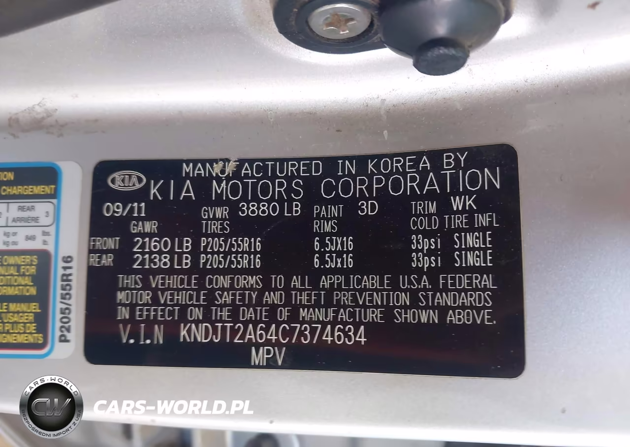 2012 Kia Soul + VIN:KNDJT2A64C7374634 - 9