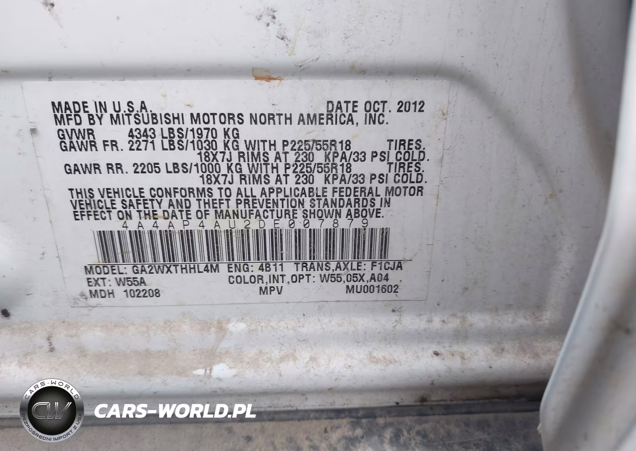 2013 Mitsubishi Outlander Sport Se VIN:4A4AP4AU2DE007879 - 9