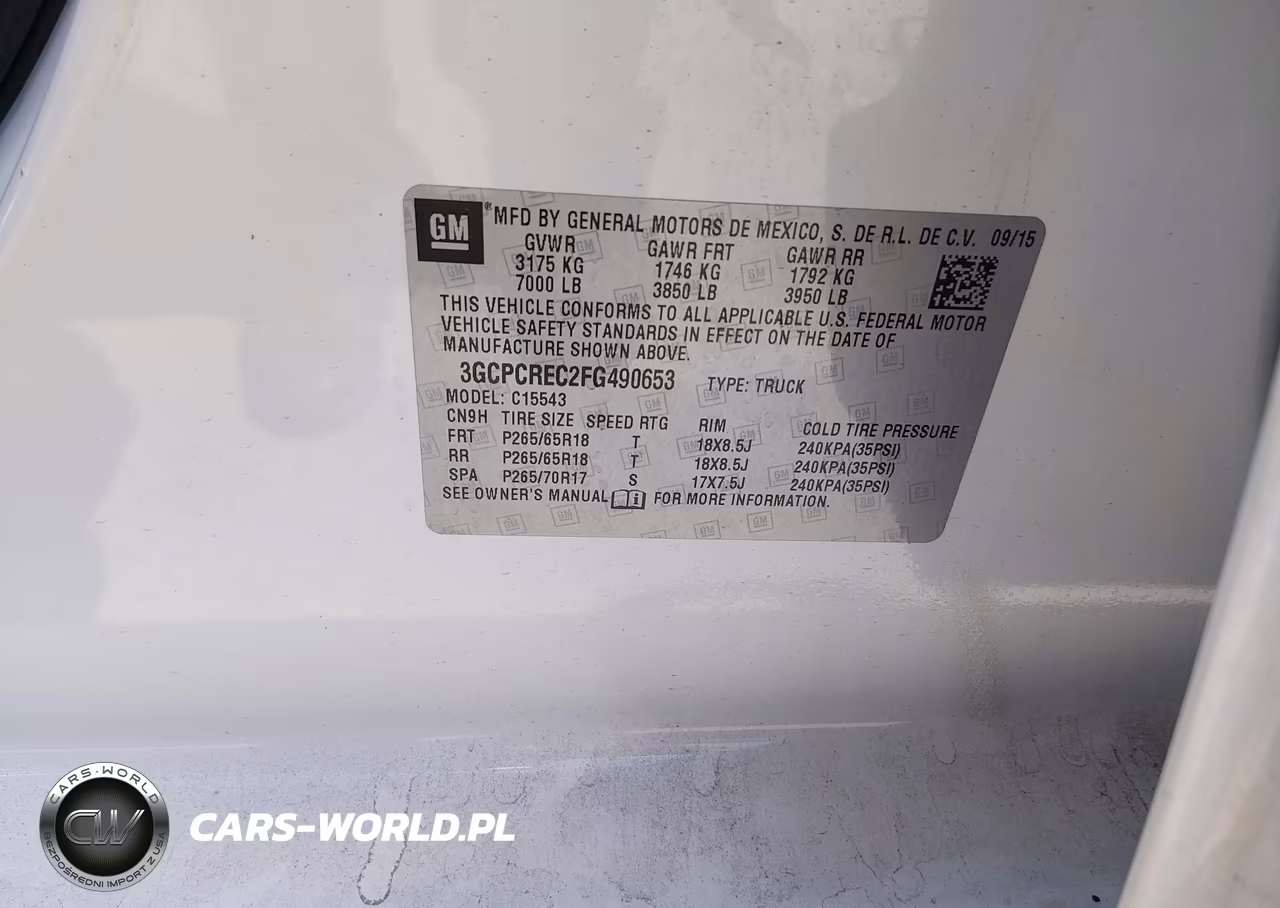 2015 Chevrolet Silverado 1500 1Lt VIN:3GCPCREC2FG490653 - 16