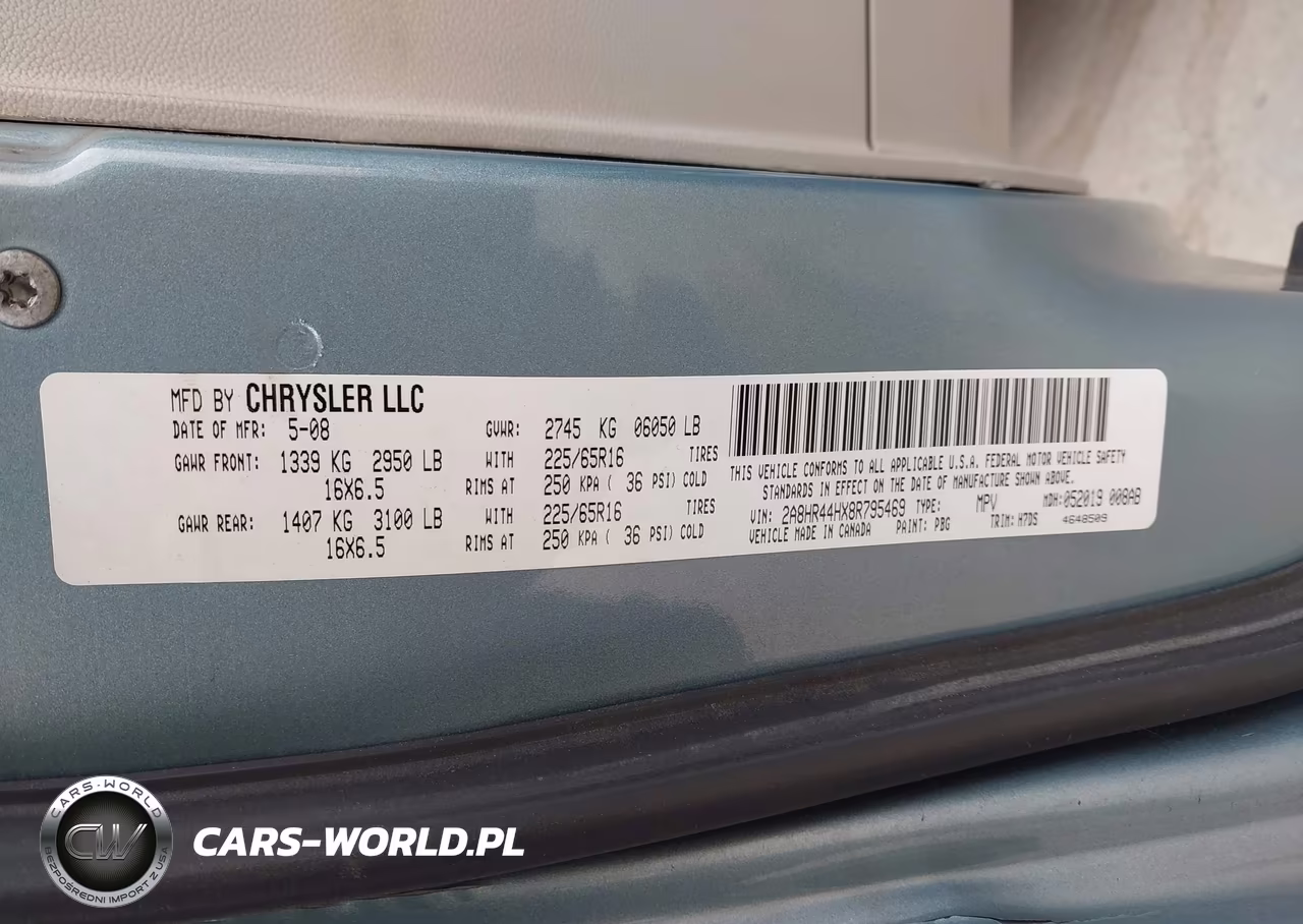 2008 Chrysler Town & Country Lx VIN:2A8HR44HX8R795469 - 9