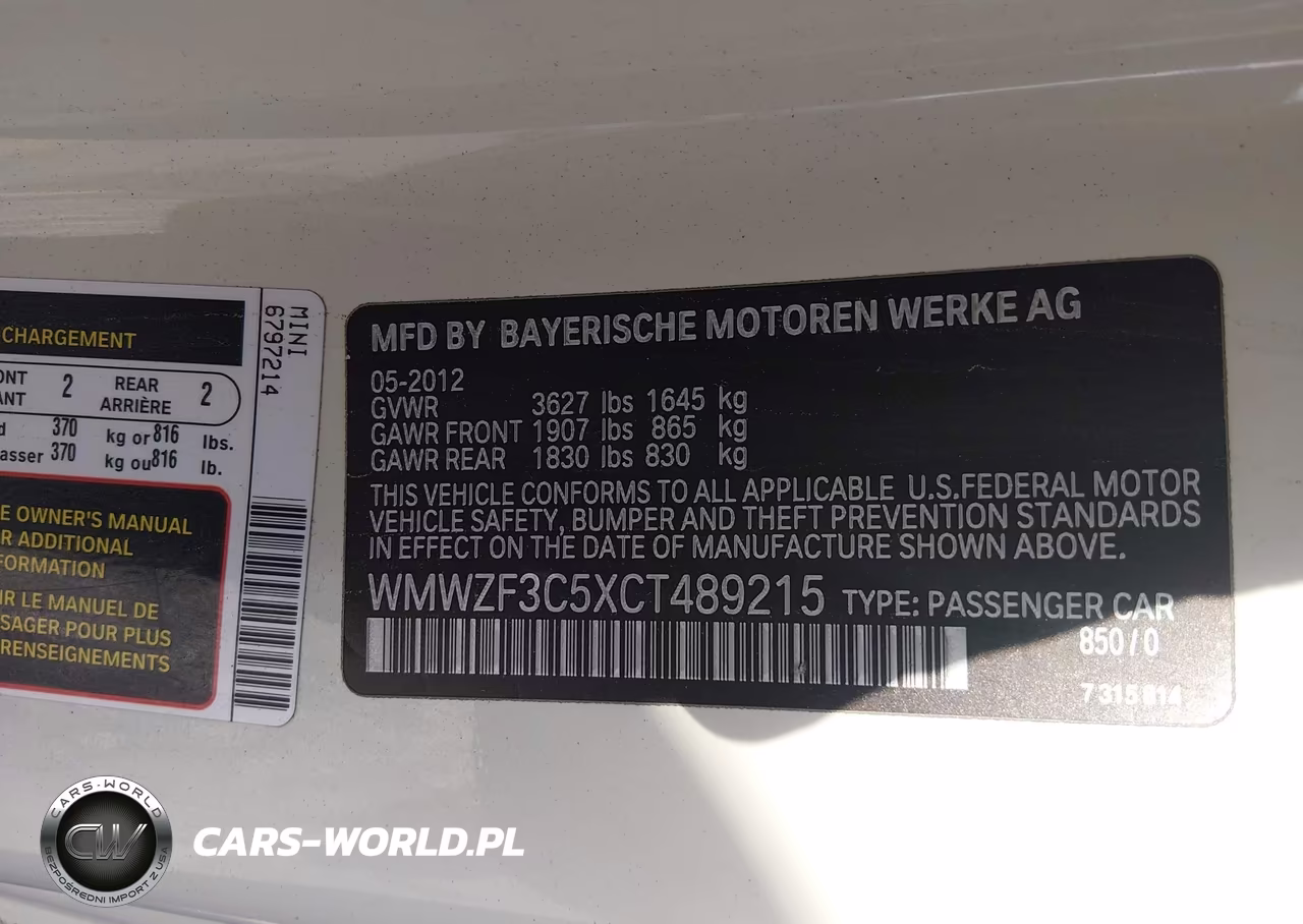 2012 Mini Cooper Clubman VIN:WMWZF3C5XCT489215 - 9
