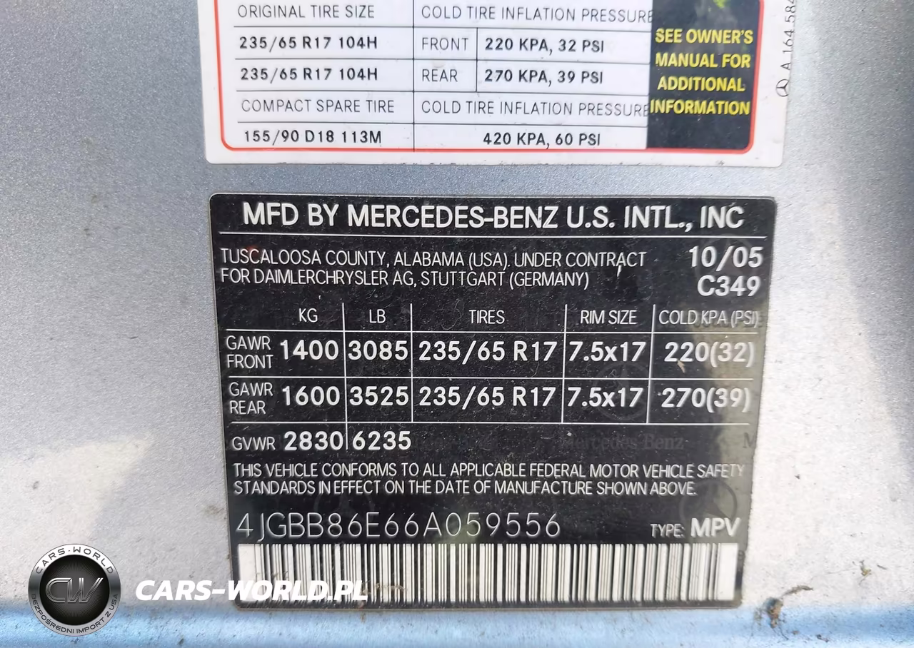 2006 Mercedes-Benz Ml 350 4Matic VIN:4JGBB86E66A059556 - 9