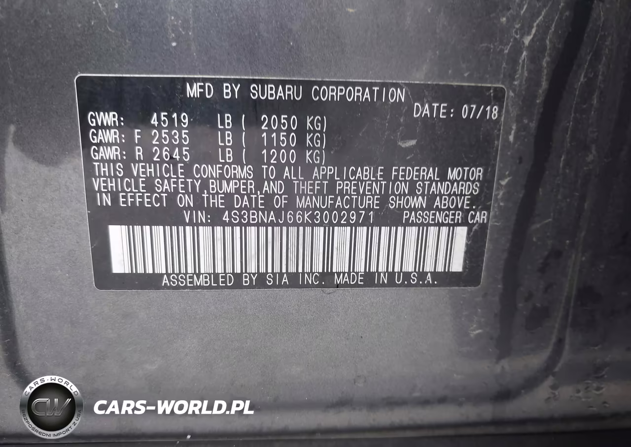2019 Subaru Legacy 2.5I Limited VIN:4S3BNAJ66K3002971 - 9