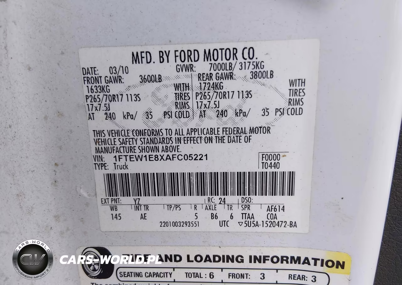 2010 Ford F-150 Xl-Xlt VIN:1FTEW1E8XAFC05221 - 9