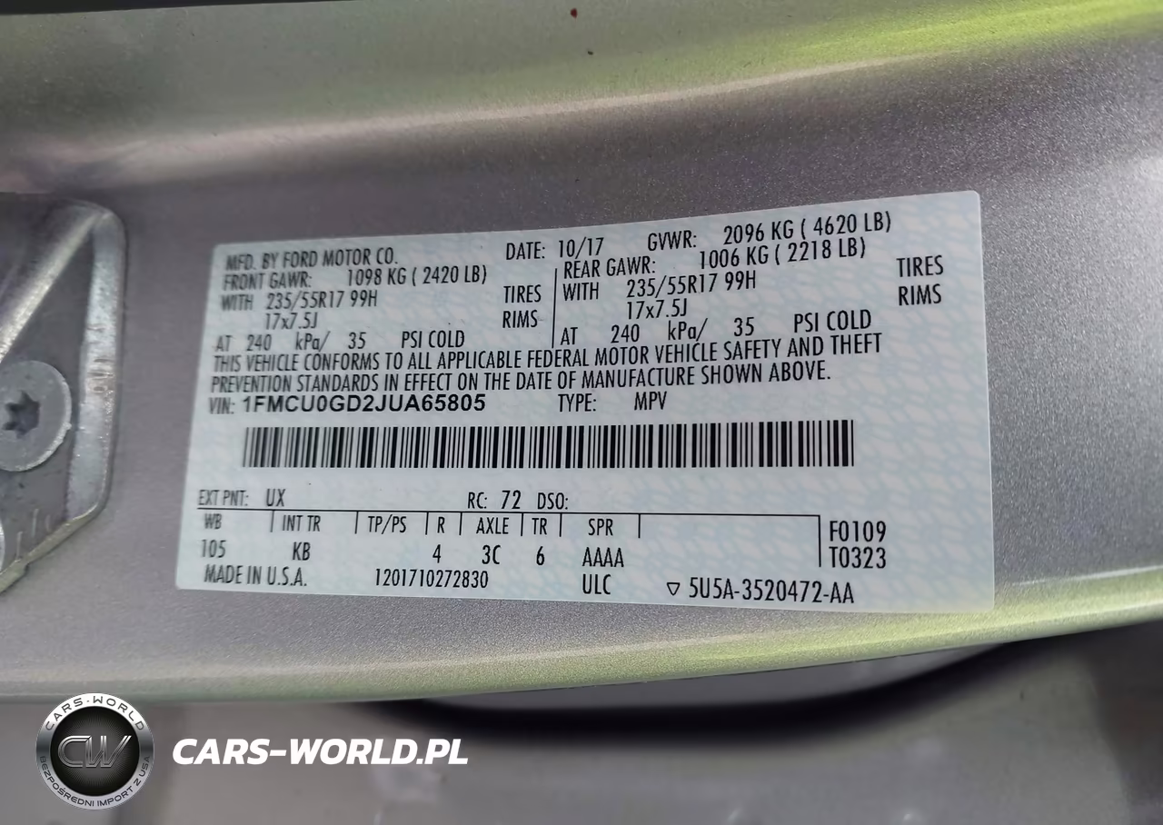 2018 Ford Escape Se VIN:1FMCU0GD2JUA65805 - 9