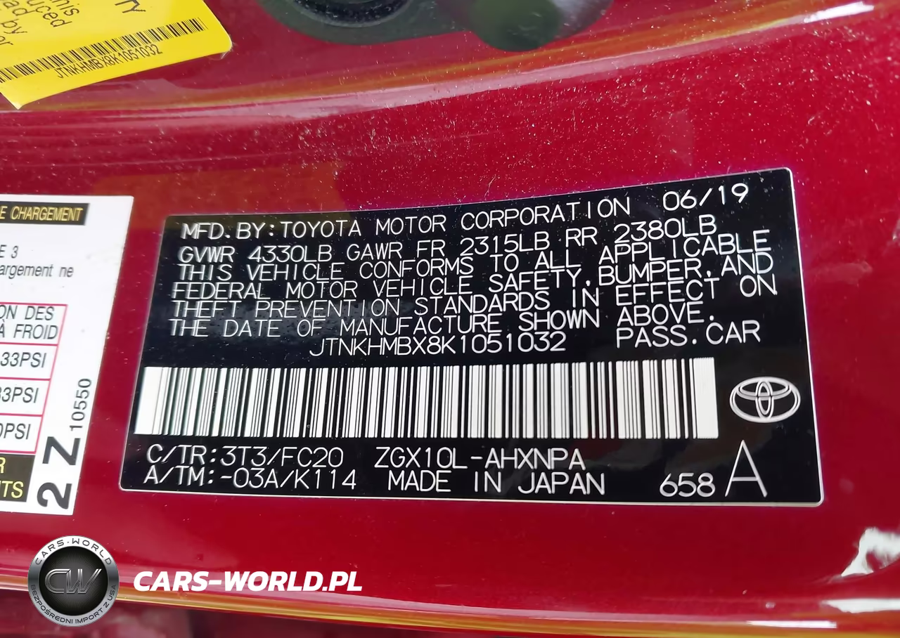 2019 Toyota C-Hr Le VIN:JTNKHMBX8K1051032 - 9