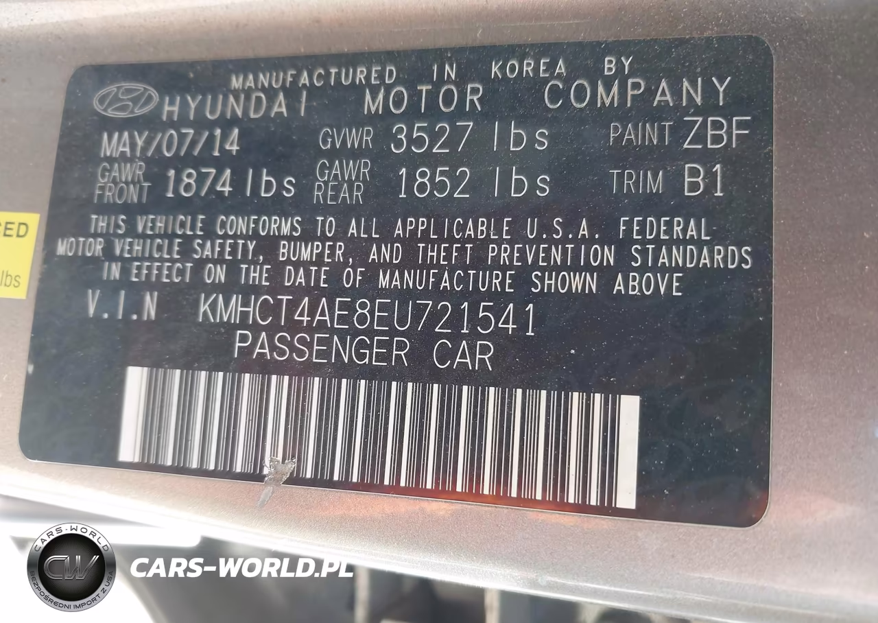 2014 Hyundai Accent Gls VIN:KMHCT4AE8EU721541 - 9