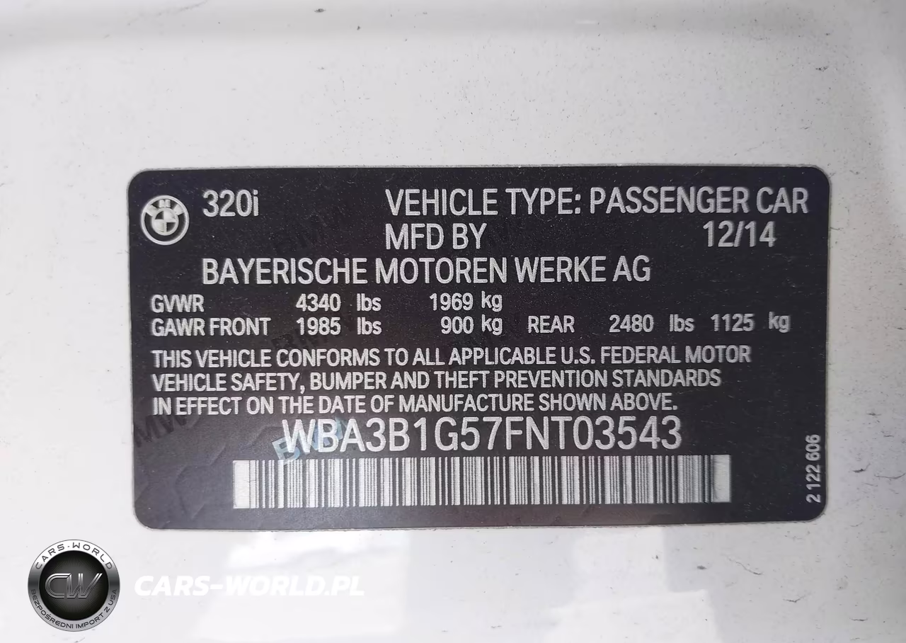 2015 BMW 320I VIN:WBA3B1G57FNT03543 - 9