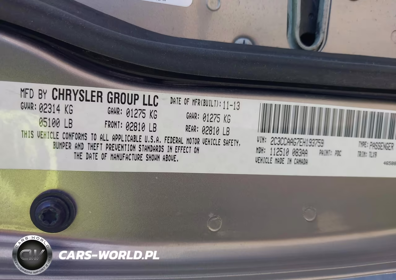 2014 Chrysler 300 VIN:2C3CCAAG7EH193759 - 9