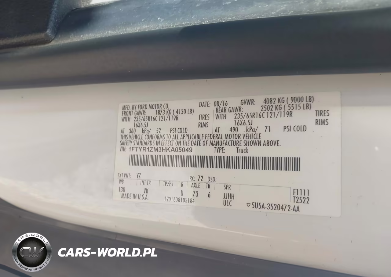 2017 Ford Transit-250 VIN:1FTYR1ZM3HKA05049 - 9