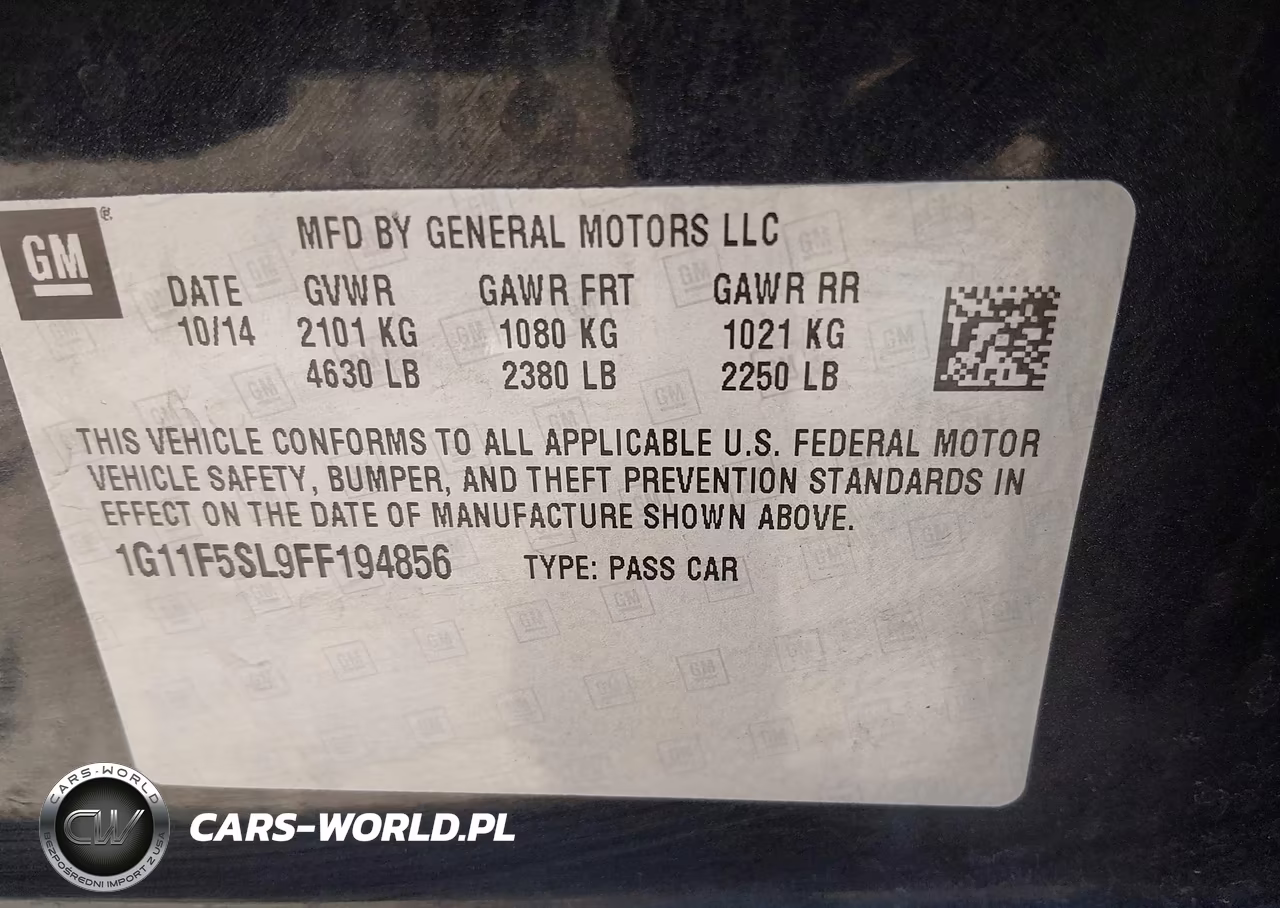 2015 Chevrolet Malibu 1Lz VIN:1G11F5SL9FF194856 - 9